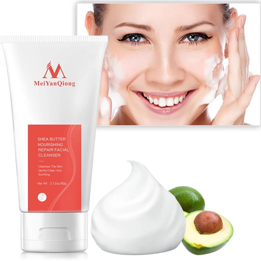 Shea Butter Nourishing Repair Facial Cleanser Deep Cleaning Remove Acne