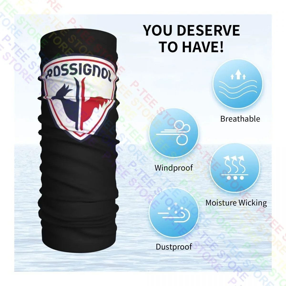 Rossignol Cyrus-Ski Snowboard Neck Gaiter Bandana Scarf Face Mask Soft Headwear Sun Protection