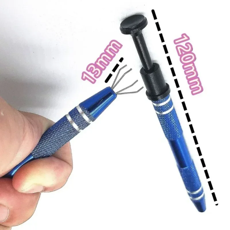 Jiozermi 2 Pinzette A 4 Artigli Per Afferrare Chip IC, Componenti Elettronici E Gioielli – Metallo, Colore Blu, Lunghezza 11.5 Cm - 4