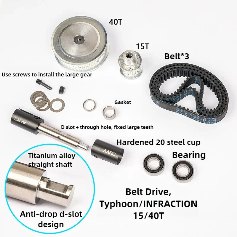 Kit transmission courroie ARRMA RC 1/8 TYPHON V4 V5 TLR 1/7 FELONY INFRACTION LIMITLESS V2