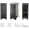 13" Bathroom Vanity Sink Combo Small Cuboid Stand Cabinet White Square Ceramic Vessel Sink & Solid Brass Pop Up Drain 2