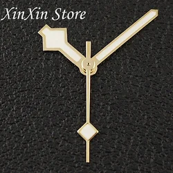 Silver Luminous Snowflake Watch Hands with Green Accents (Gold)