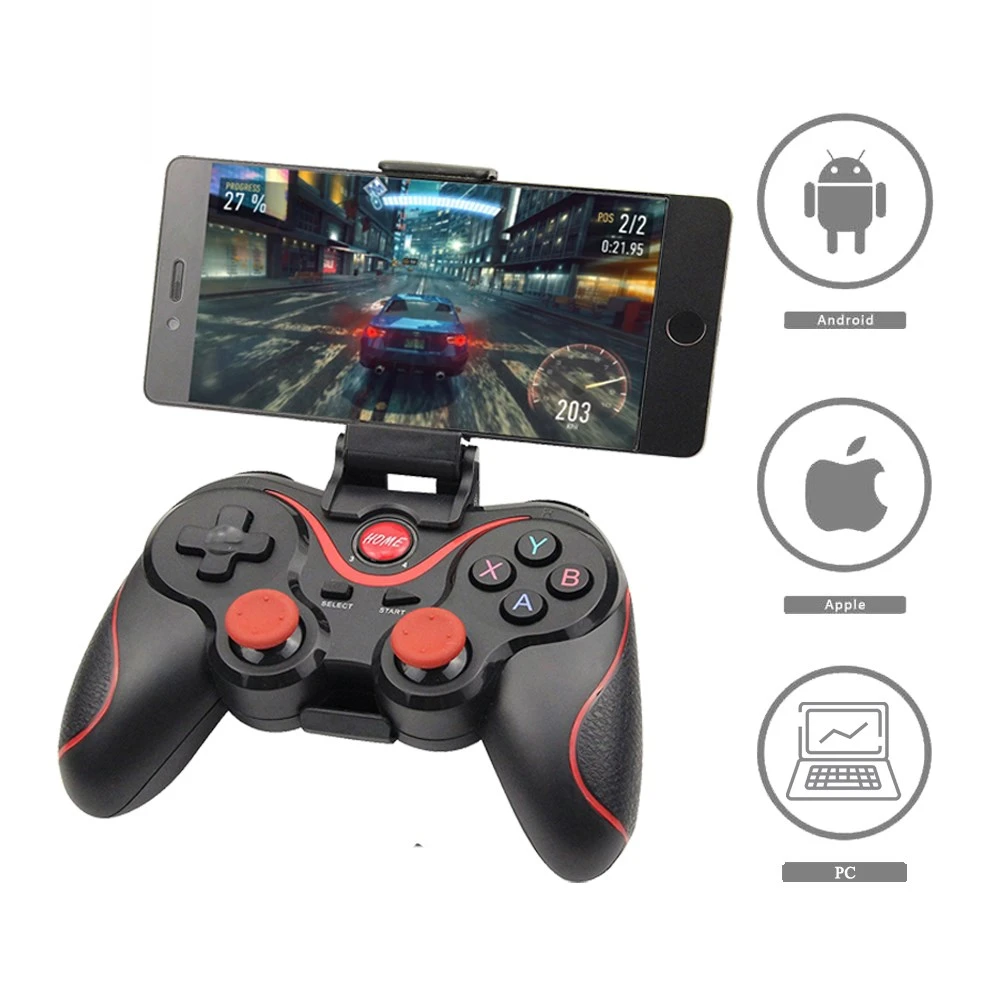 Wireless Joystick Support Bluetooth 3.0 T3/X3 Gamepad For PS3 Gaming Controller Control for Tablet PC Android Phone With Holder