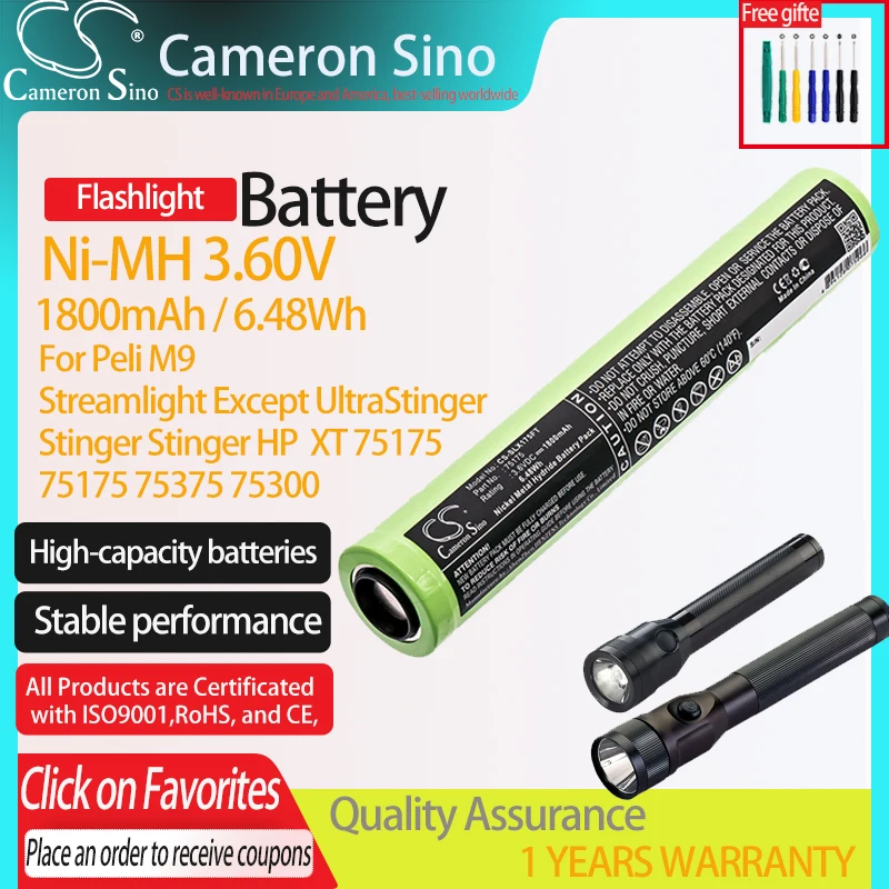 Cs Torcia Batteria Per Peli M9 Streamlight Stinger Stinger Hp Stinger Xt Xt Hp 75175 75300 301 302 303 304 307 Adatto A 75175
