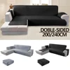 Reversible Sofa Slipcover Anti-Slip L Shape Sofa Cover Double-Sided Waterproof Sanding Cloth Sectional Couch Furniture Protector 1