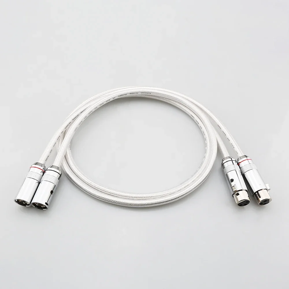 HiFi 오디오 IC102AG XLR 케이블 99.998% 순수 솔리드 실버 PSS ..