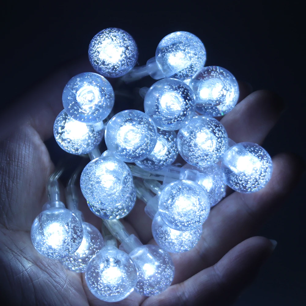 5V 1.5m 3m 6m10m Bubble Ball LED String Fairy Light USB/Battery Powered Warm White/RGB Wedding Christmas Party Home Decoration