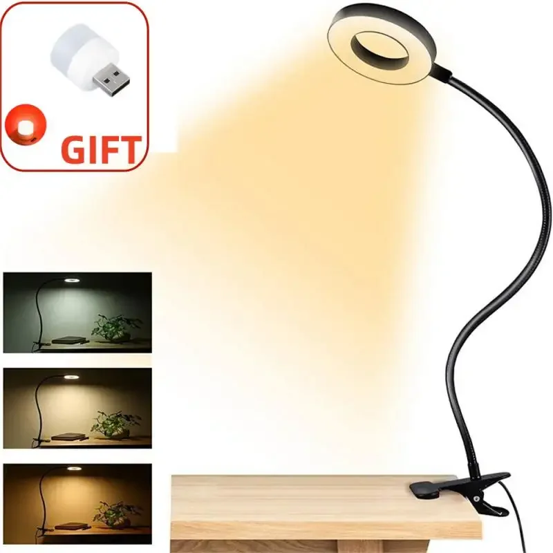 

48 LEDs Desk Lamp Clip USB Book Light Bedside 360° Flexible Eye Protection Gooseneck Reading Light Brightness Adjustable 3 Level