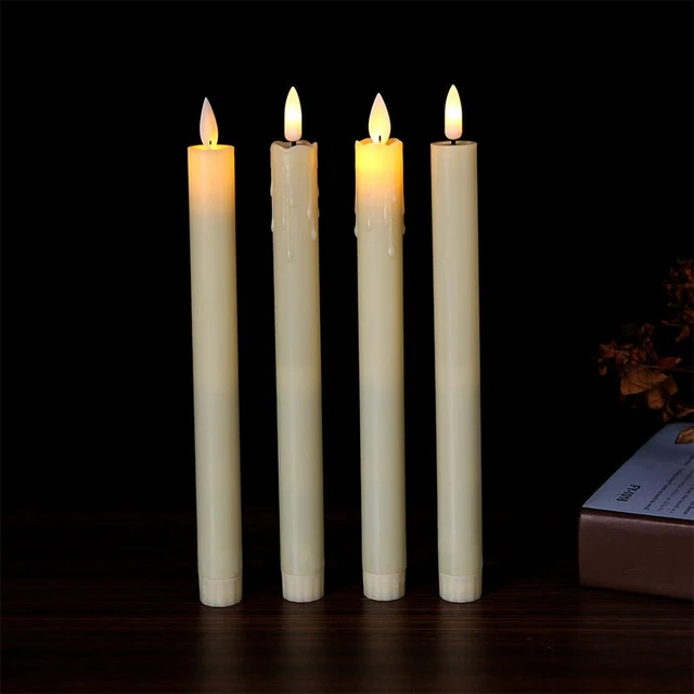12pcs 10 Led Taper Light Flameless Stick candle Battery operated  Candlestick Home Wedding Xmas Bar Party