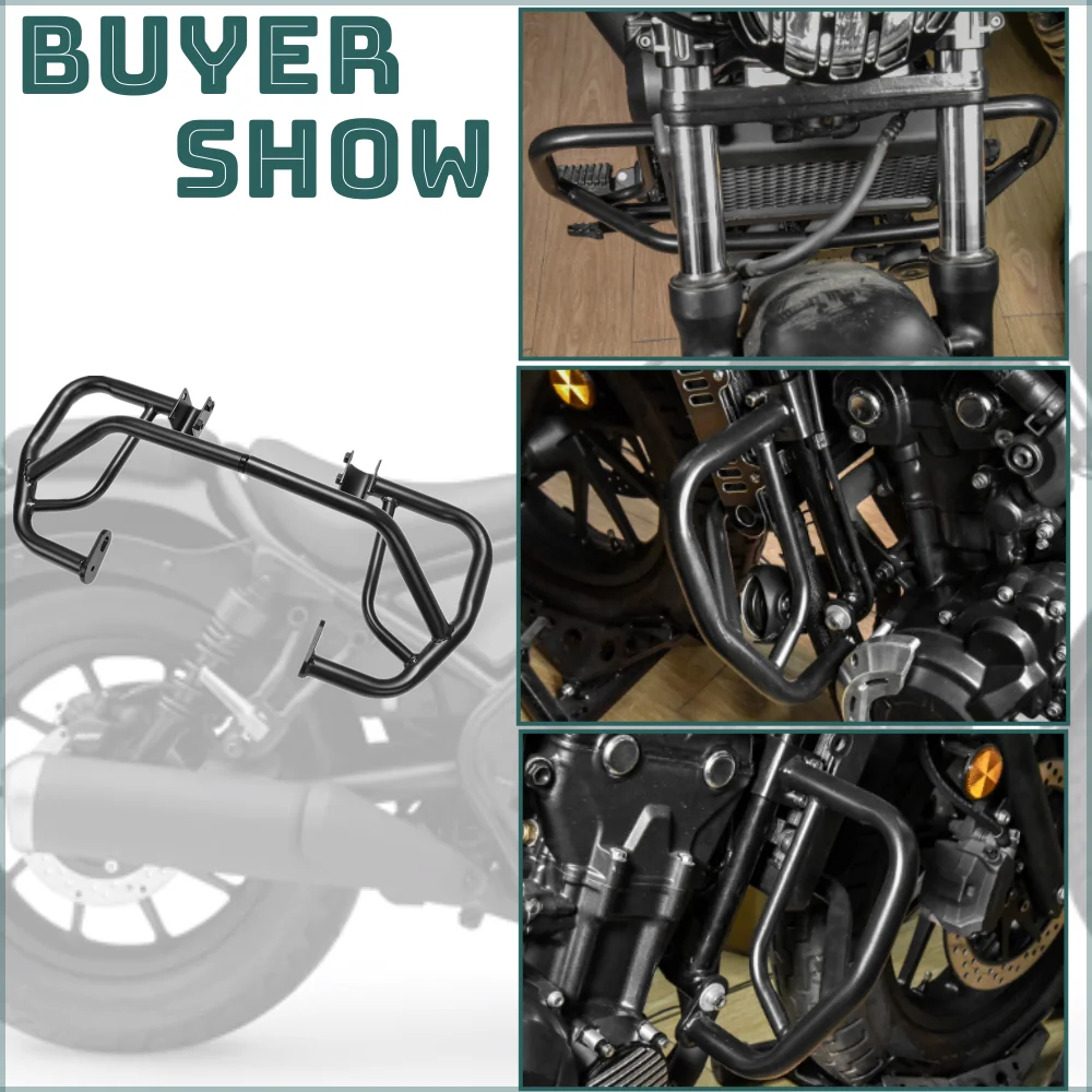For Honda Rebel CMX 300 500-Engine Guard Highway Crash Bar Motorcycle Frame Protection Bumper CMX500 CM300 Accessories motorcycle accessories