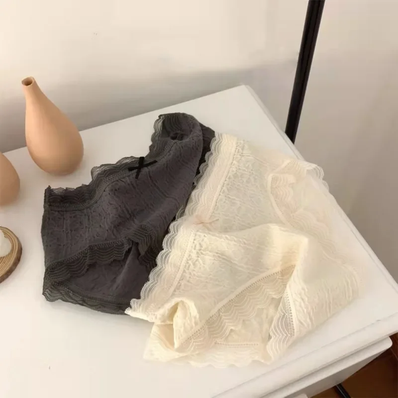 

Женское хлопковое дышащее кружевное нижнее белье со средней посадкой