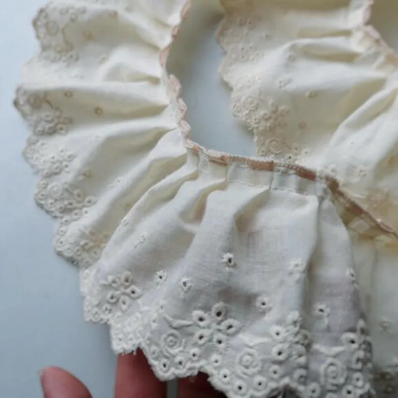 9CM Wide Embroidery Yellow Flower Lace Fabric Trim Ribbon DIY Sewing Applique Collar Ruffle Guipure Wedding Cloth Supply lace fabric lace ribbon lace sewing supplies lace sewing accessories clothing craft accessories