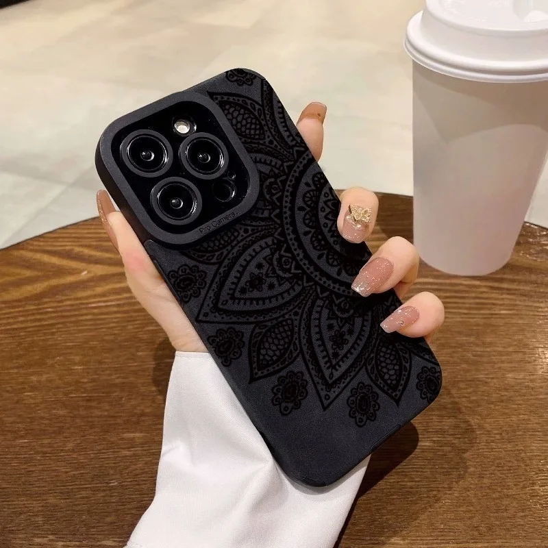 Elegant Artistic Mandala Luxury Leather Phone Case - Shockproof Soft Cover