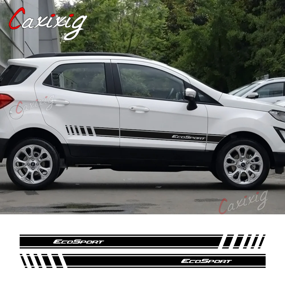For Ford Ecosport 2pcs Side Stripe Car Stickers Waterproof Auto Vinyl