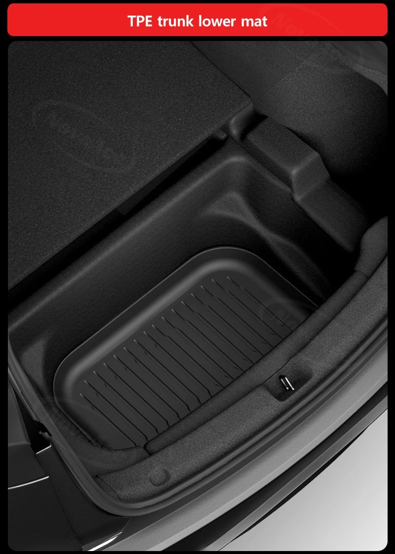 Fußmatten, integriertes Kofferraumpolster für Tesla Model Y Juniper 2025 2026, vollständige Abdeckung, TPE, doppellagiger Teppich, geruchlose Cargo-Liner – Detail 21
