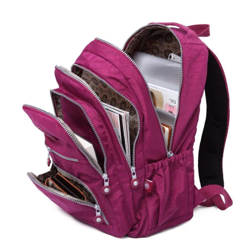 2024 Nylon Girls School Bags Waterproof Female Travel Backpacks Fashion Women Laptop Bagpack Support Customized LOGO 2