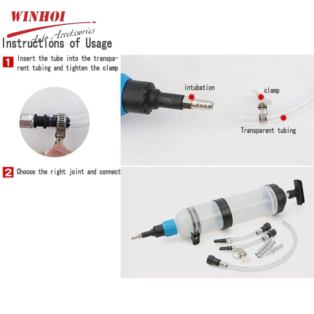 1500ml/500ml Car Oil Exchanger Pump Large Capacity Brake Bleeder Device Car Brake Pumping Tools Oil Fluid Replacement Equipment