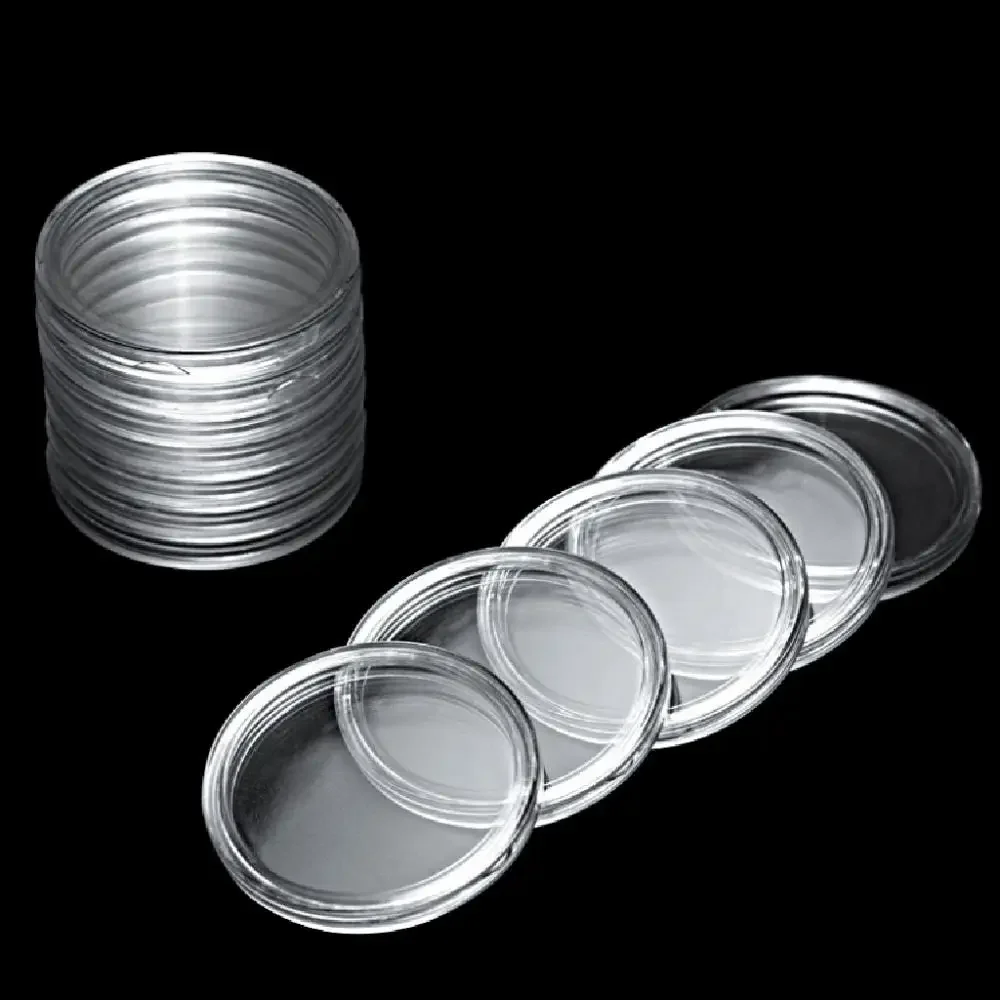 60 قطعة 41 مللي متر حامل كبسولات العملات المعدنية مع صندوق منظم التخزين لمجموعة العملات القديمة التذكارية بالدولار النسر الفضي