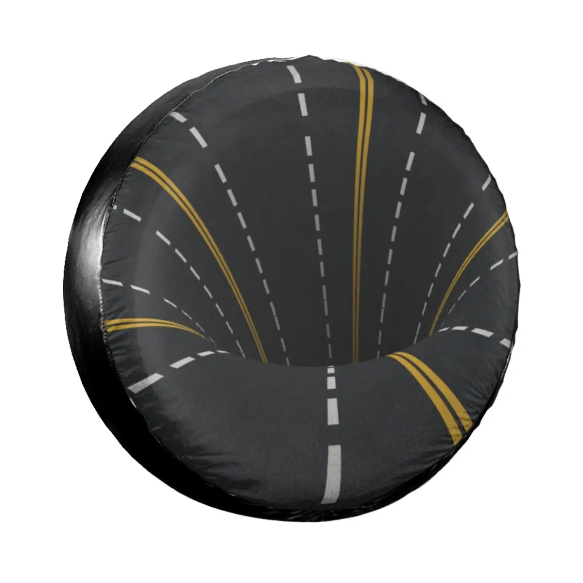 

Optical Illusion Highway Road Lines Spare Tire Cover for Jeep Pajero Custom Black Hole Abstract Car Wheel Covers 14" 15" 16" 17"