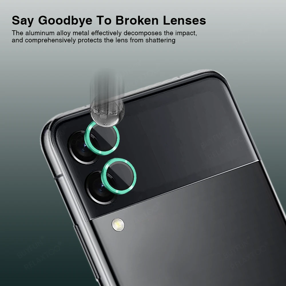Premium Metal Camera Lens Protector with 9H Tempered Glass Cap and Hawkeye Ring