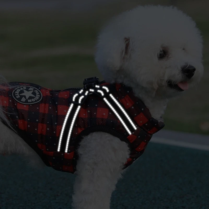 Waterproof Warm Dog Jacket Vest Winter Clothes Harness French Bulldog Coat Pet Costume Small Large Dogs Chihuahua