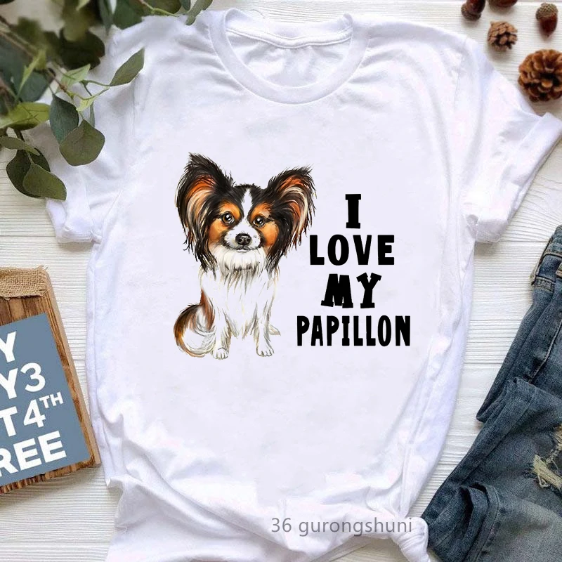 Maglietta Vintage Con Stampa Di Cane Papillon Abbigliamento Donna Harajuku Maglietta Amante Del Cane Kawaii Femme Maglietta Femminile Moda Estiva Top