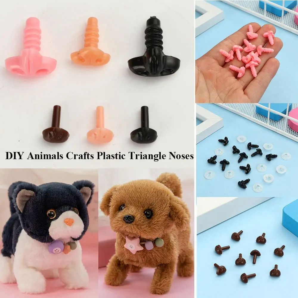 10pcs New Plastic Toys Bear Buttons Dolls Accessories Triangle Nose Safety Parts Doll Noses