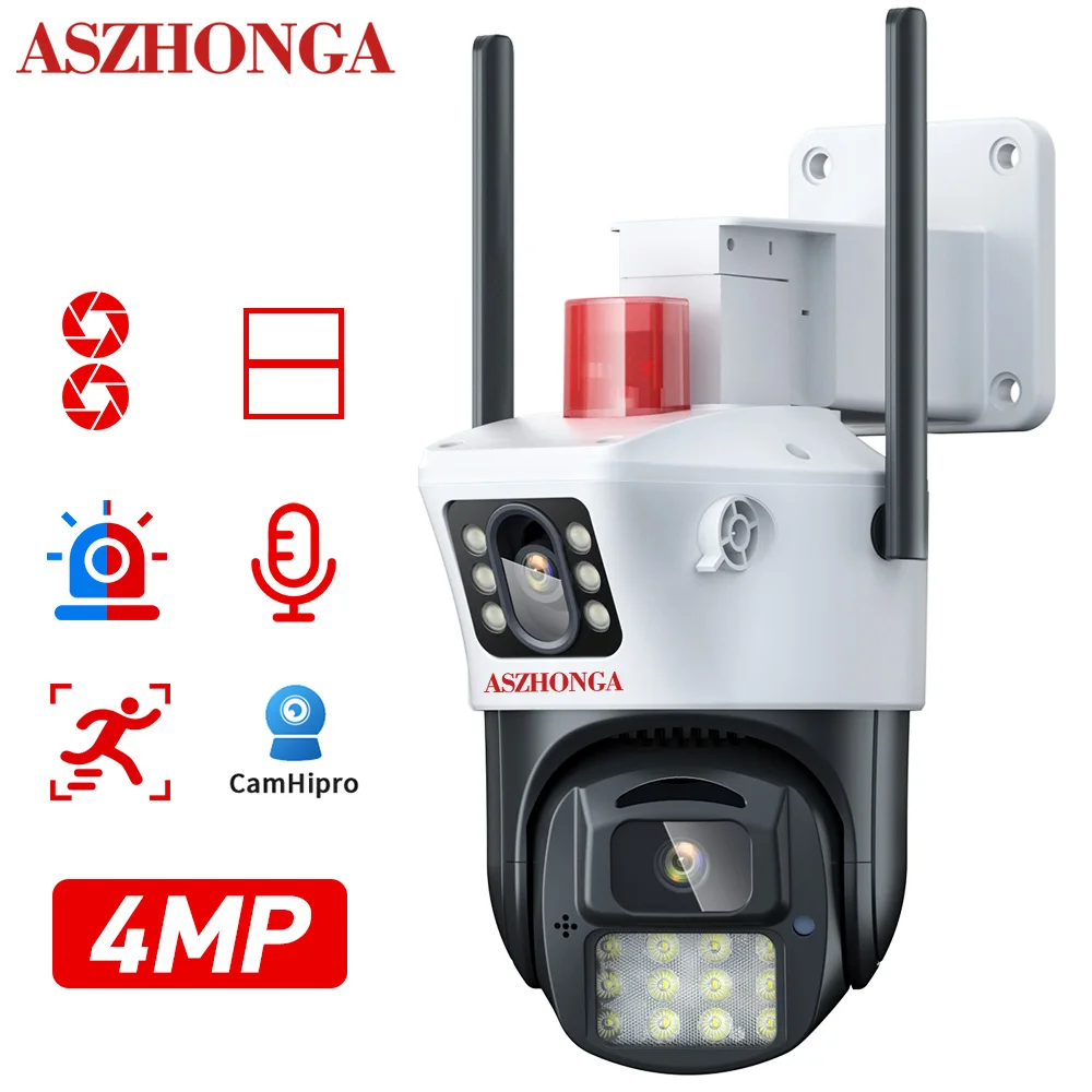 

Камера видеонаблюдения ASZHONGA, 4 МП, Wi-Fi, PTZ