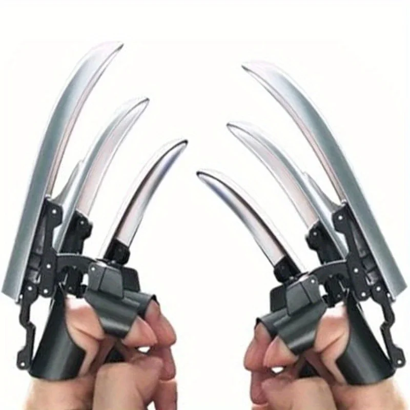 6pcs Retractable Wolf Claw Toy Pop-Up Finger Nail Durable PP Material for Role Play Halloween,cosplay toys