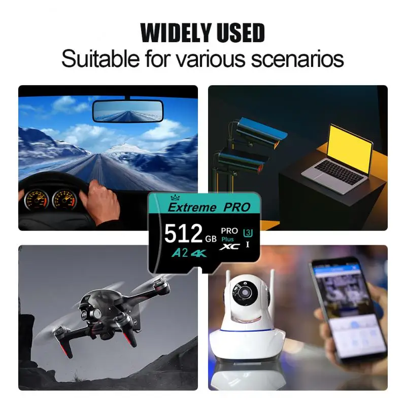Micro SD Card 2TB 1TB 128GB 32GB 64GB 256GB 512GB A2 Class 10 For Phone Drone