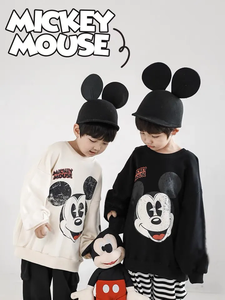 6m-4y Baby Sweatshirts Mickey Mouse Long Sleeve Tops Sweater Infant Clothes Autumn New Clothing Toddler Boys Sweatshirt Pullover