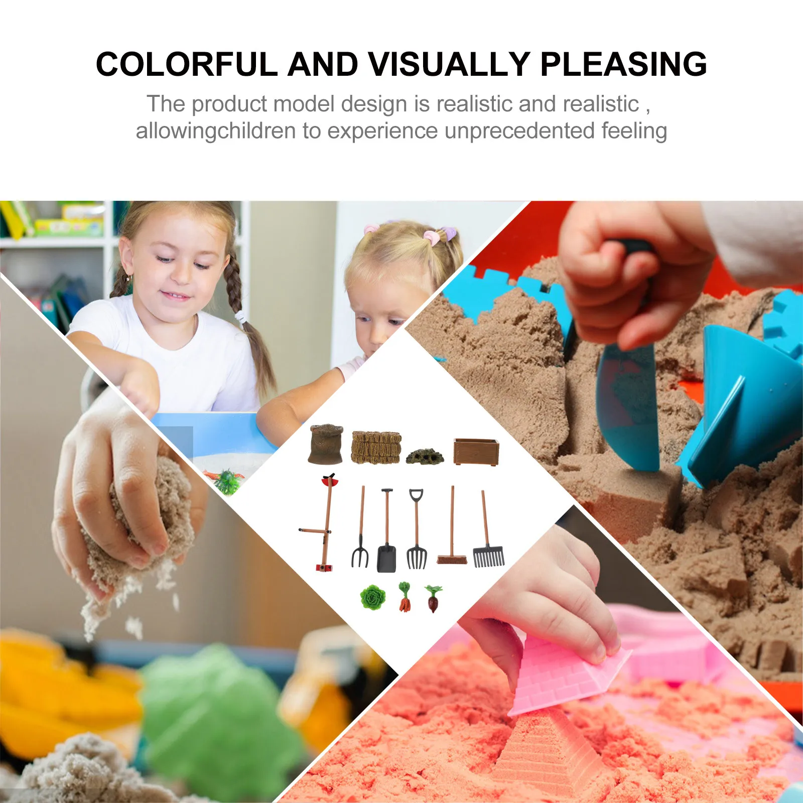 13Pcs 농장 도구 세트 미니어처 마이크로 풍경 소품 DIY 조립 모래 테이블 장식 장면 놀이 액세서리