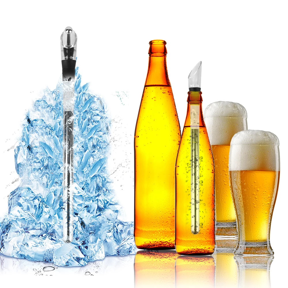 Drink Cooler Rapid Iceless Wine Chilling Rod Aerator Pourer Stainless Steel Cooler Ice Chil Bar Set Bottle Stick