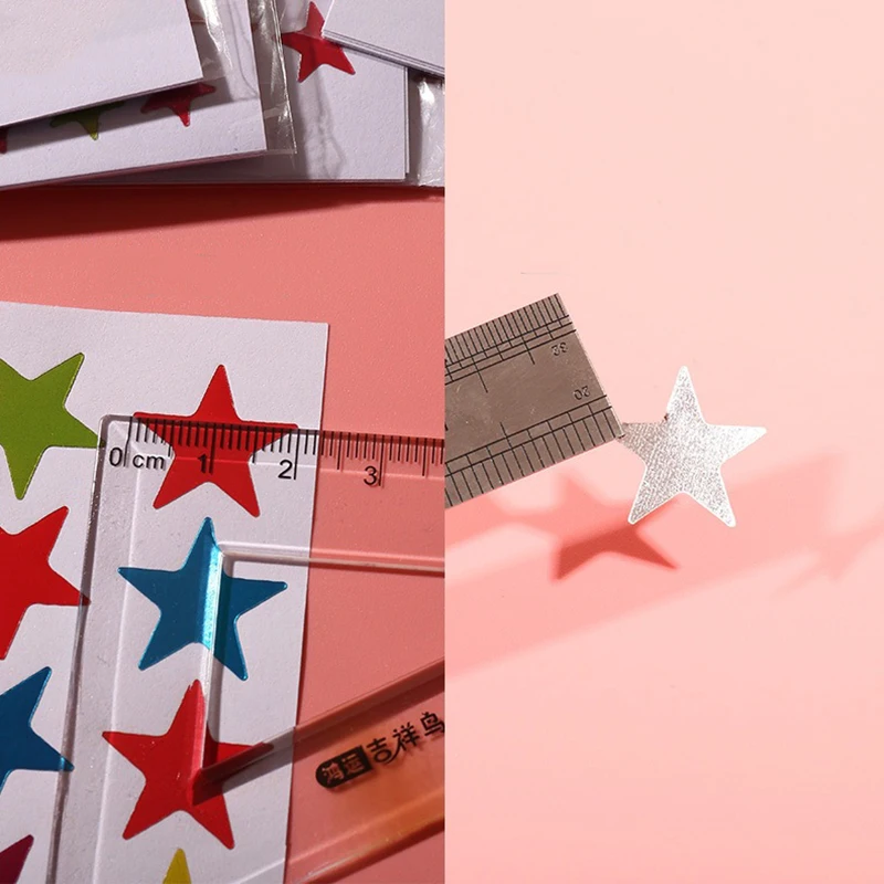 10sheets/Bag Color Star Sticker Stamping Five Pointed Star Sticker Children's Reward Sticker Teacher Praise Label 9.5*12.5CM