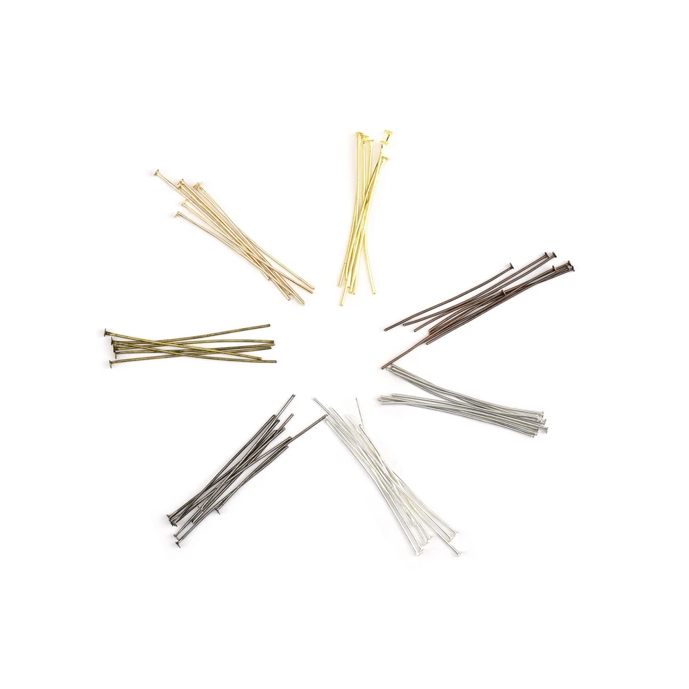 

200 шт./лот 20-50 мм iy аксессуары Findings, поставки серьги штифты с плоской головкой булавки для изготовления ювелирных изделий