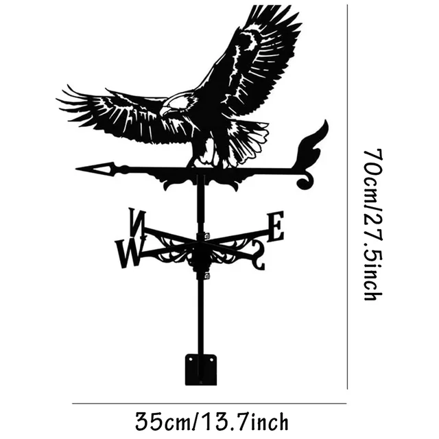 Weathervane Kerítés Mount Bagoly Időjárási Lapáttest Karmás Tét Dísz Szél Fonógépek Kert Tetők Irányjelző Lapát - Image 6