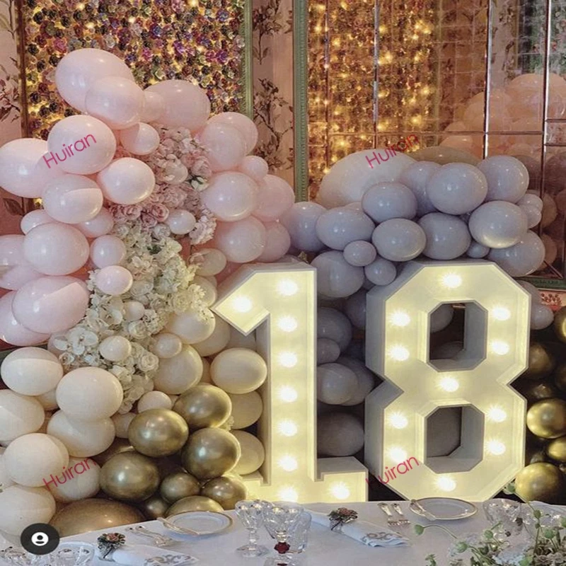 Led Light Number Decor led light number decor 91.5cm Giant Led Light Birthday Number Figure 1st Birthday Anniversary Wedding Baby Shower Decor 30 40 50 Number Frame