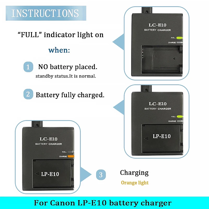 LC E10C LC-E10C LC-E10E LC E10E Battery Charger for Canon LC E10C LC-E10C LC-E10E LC E10E Battery Charger for Canon