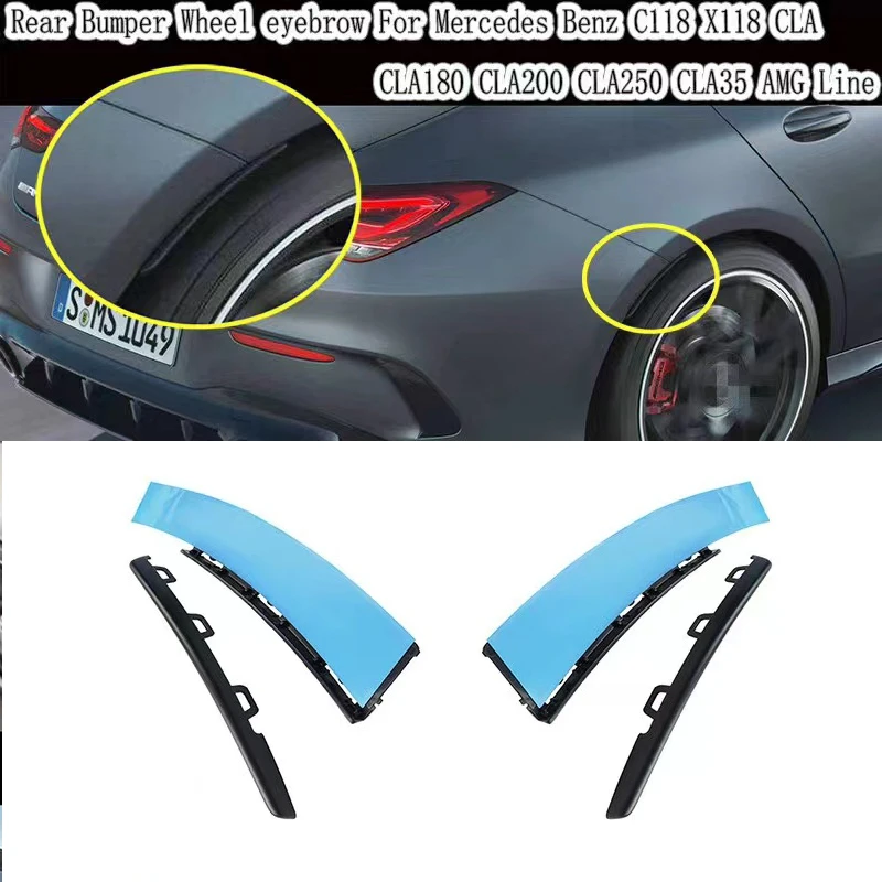탄소 섬유 메르세데스 W118 C118 CLA45 CLA180 CLA200 CLA250 AMG 2020 + 리어 범퍼 펜더 플레어 익스텐션 휠 아이브로우 립