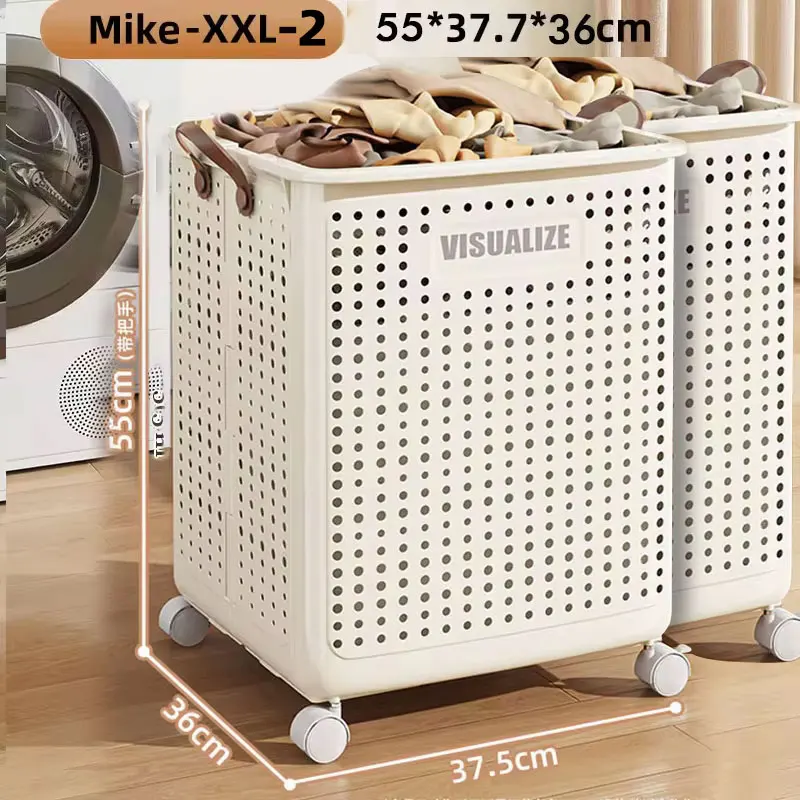 Collapsible Rolling Laundry Hamper with Wheels