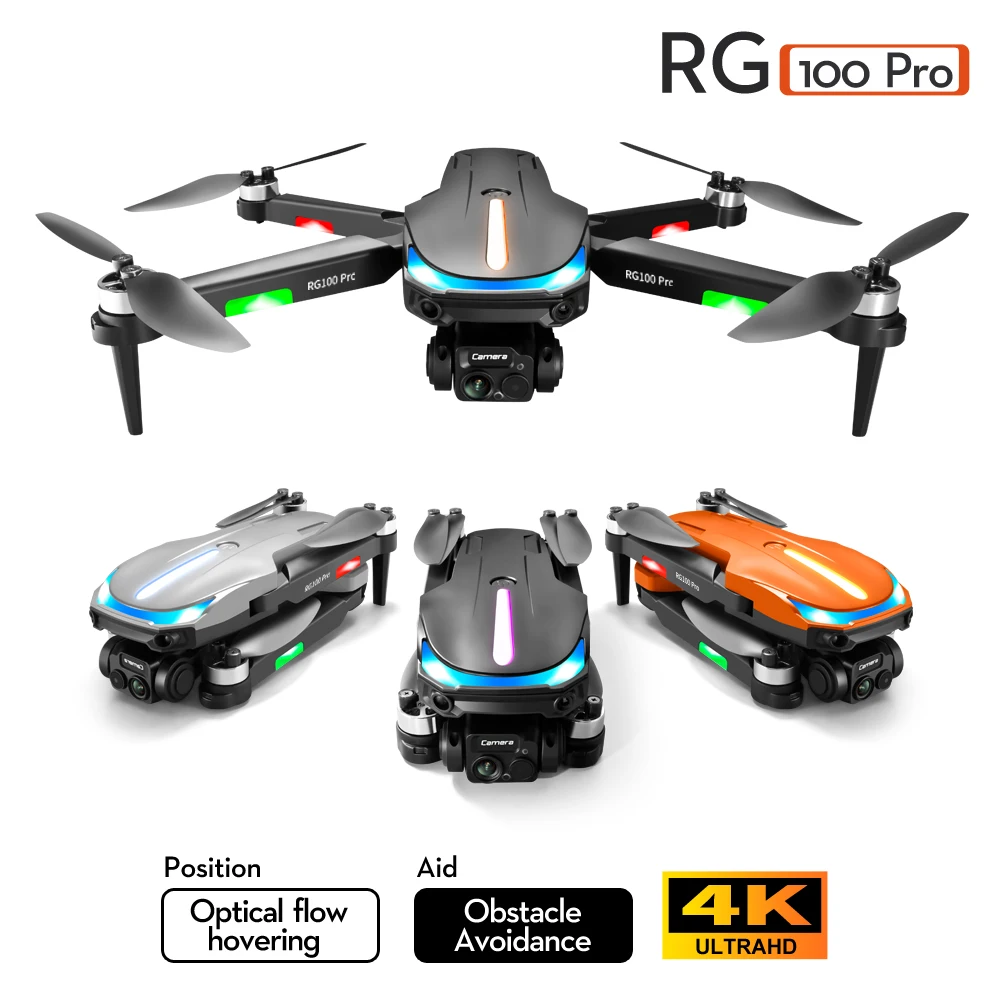 

New UAV RG100PRO 3-Sided Obstacle Avoidance Four Axis Aircraft Brushless Motor 4K HD Aerial Photography Optical Flow RC Drone