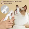 2 in 1 Pet Nail Grinder and Clipper Cat Dog Grooming Tool with LED Lights and Splash Guard USB Rechargeable Cat Dog Nail Trimmer 2