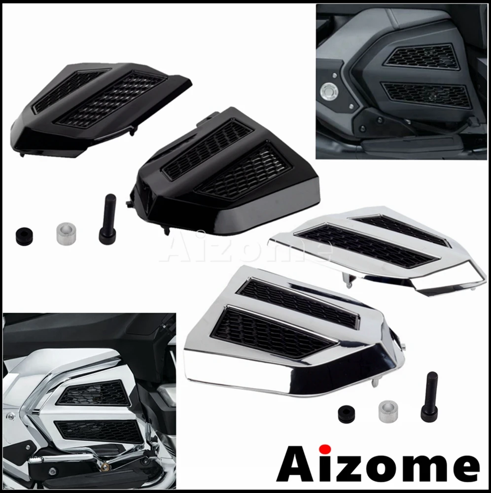 

Black/Chrome Engine Fairing Transmission Grille Cover For Honda Gold Wing Tour DCT Airbag Goldwing GL 1800 GL 1800 F6B 2018-2022