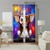 2pc, Party Window Curtains Cute animal prints Durable Polyester,Without Electricity Birthday Party Applies to translucent 4