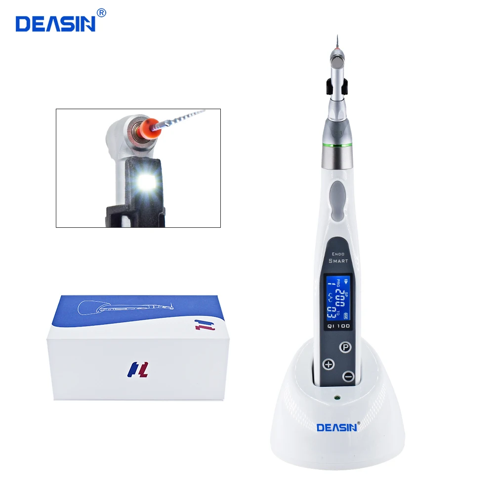 

Dental Wireless Endo Motor Smart 9 Programs with LED Lamp and 16:1 Reduction Contra Angle Endodontic Instrument