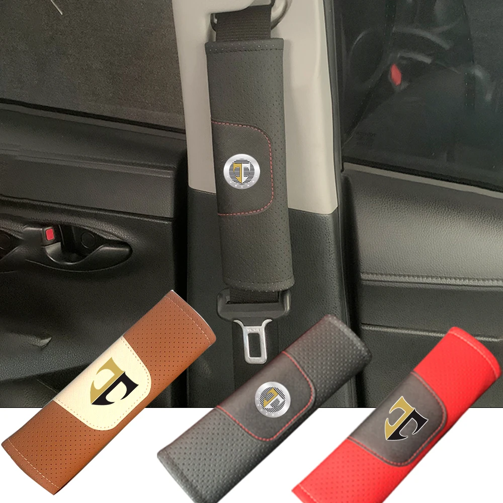 Genuine Leather Safety Seat Belt Cover Shoulders Pad For Hyundai
