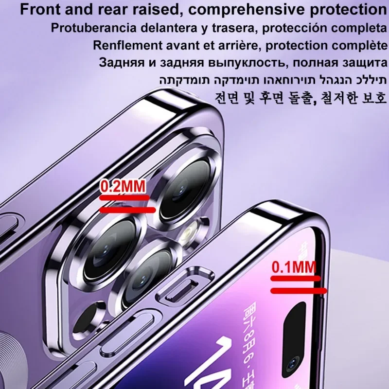 Luxury Plating For Magsafe Magnetic Case For iPhone 16 Pro Max With Lens Protector 4