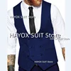 Men's Slim Fit Suit Vest Double Breasted Herringbone Tweed Tank TopSleeveless Jackets Vintage Tooling Tuxedo 1