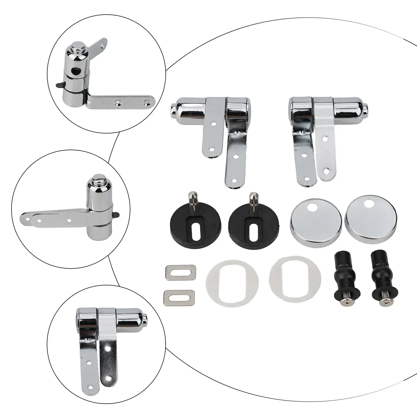 Toilet Cover Connecting Two-button Quick-release Hinge Stainless Steel 1.0-2.0N&middot;m Two-button Quick-release Hinge Bathroom Parts