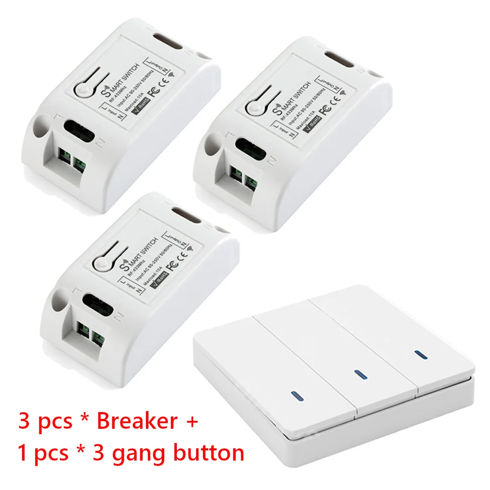 

Wireless Remote Light Switch Smart Home Switch Breaker LED Light Controller Module DIY Universal Breaker eletronics gang switch